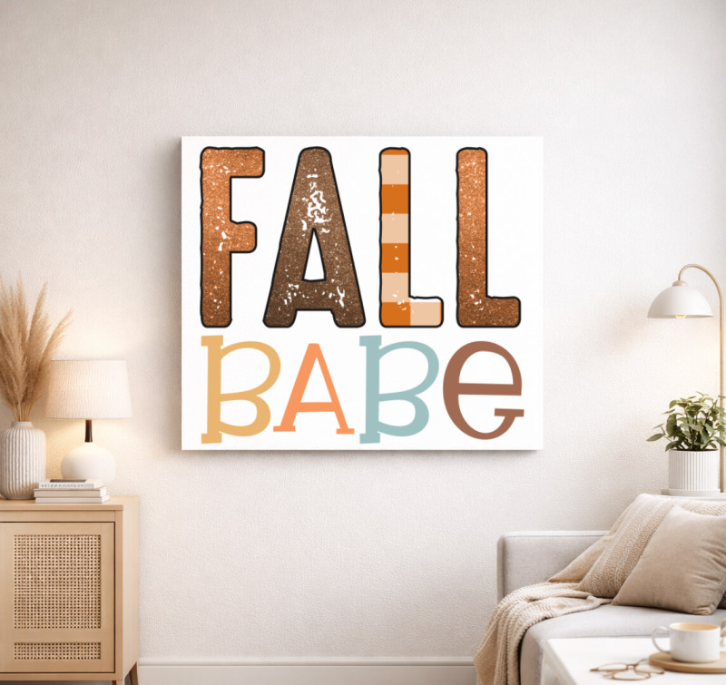 Fall babe barna vászonkép — Fehér