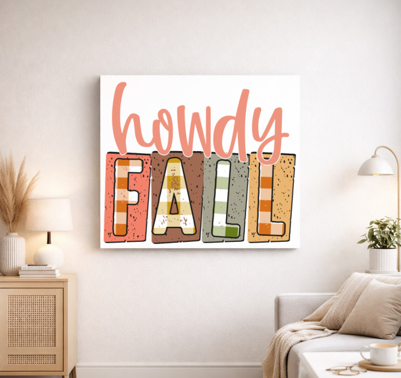 Howdy Fall vászonkép — Fehér