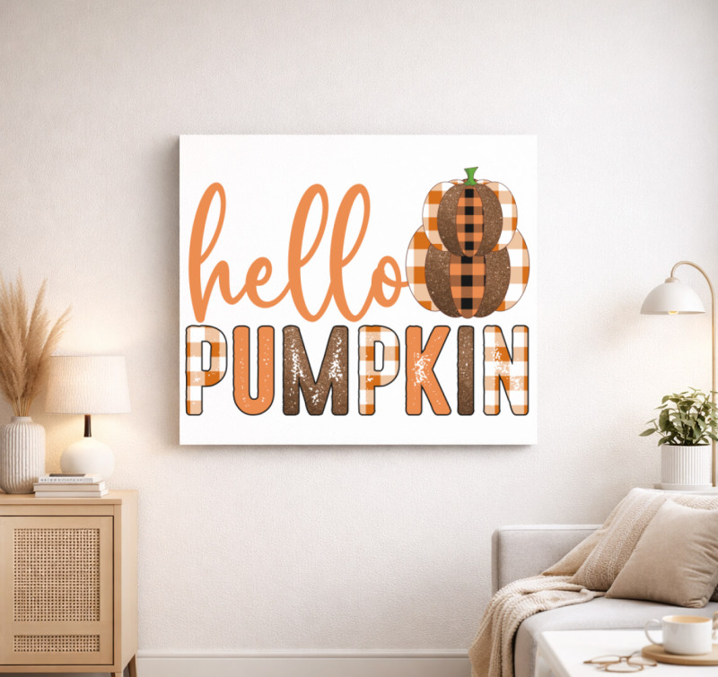 Hello pumpkin vászonkép — Fehér