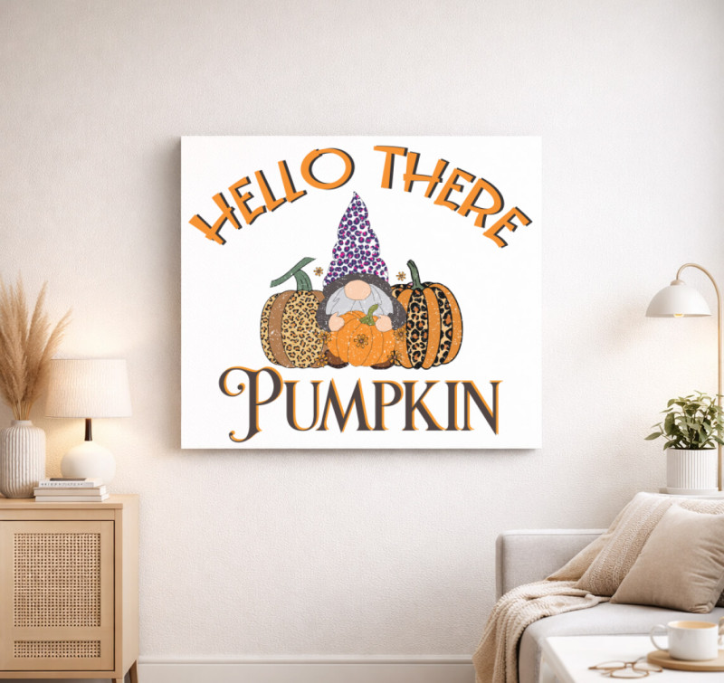 Hello there pumpkin vászonkép — Fehér