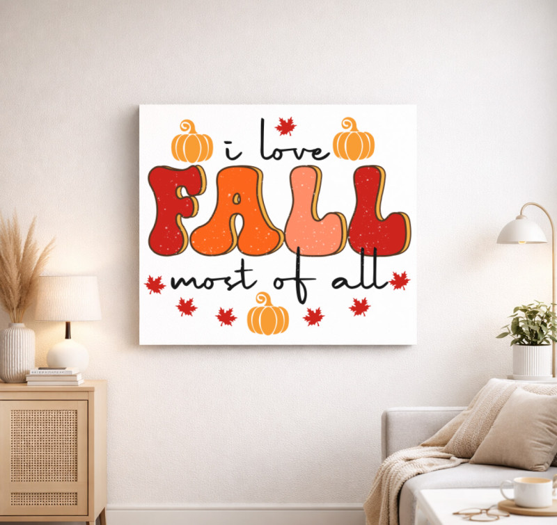 I love fall vászonkép — Fehér