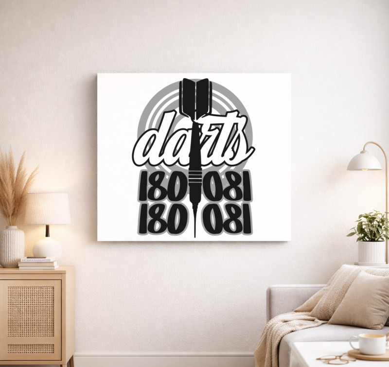 Darts 180as vászonkép — Fehér