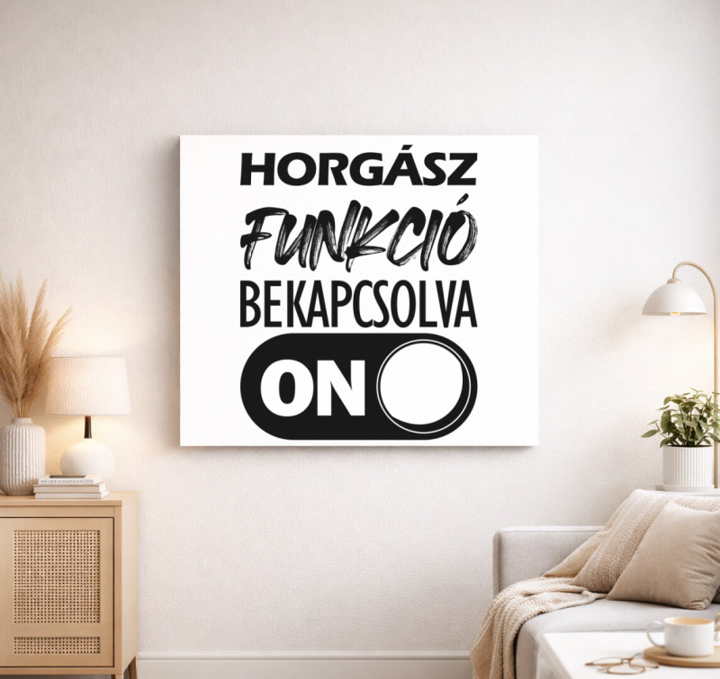 Horgász funkció vászonkép — Fehér