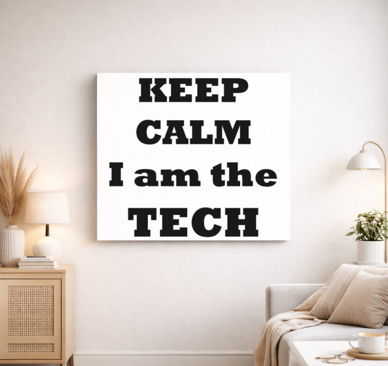 Keep calm TECH vászonkép — Fehér