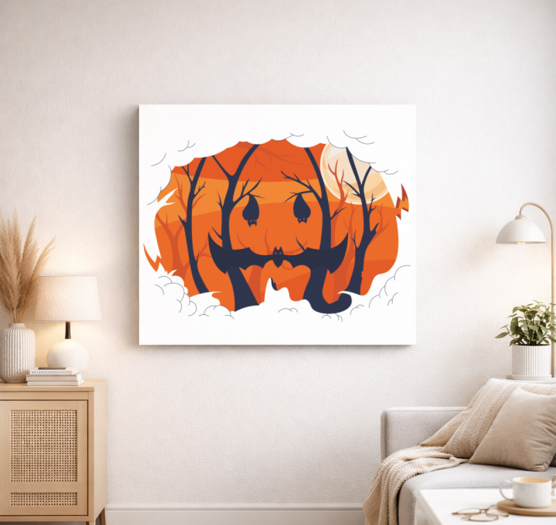 Halloween forest vászonkép — Fehér