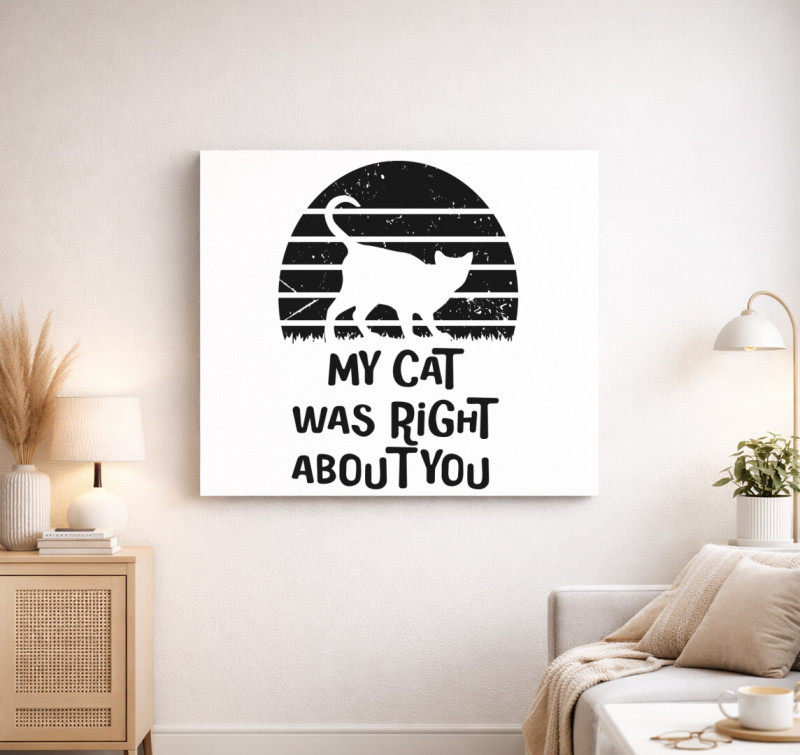 My cat right vászonkép — Fehér