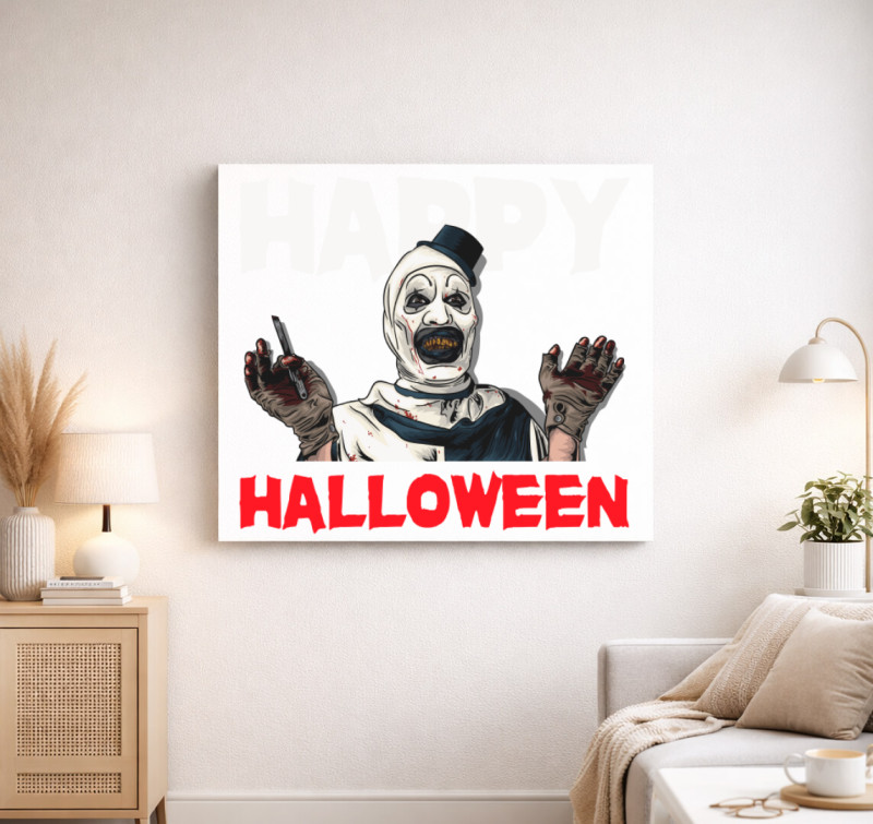 Terrifier vászonkép — Fehér
