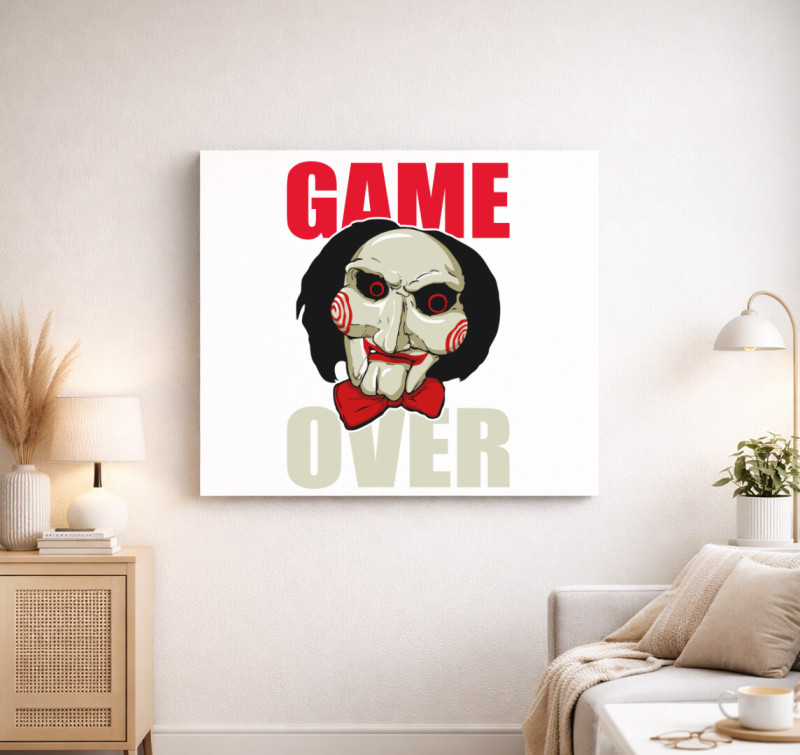 Fűrész game over vászonkép — Fehér