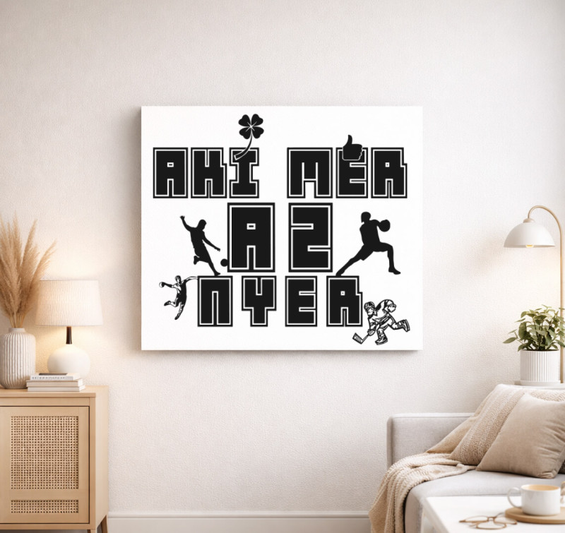 Aki mer az nyer vászonkép — Fehér
