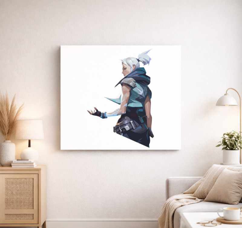 Valorant Jett Agent vászonkép — Fehér