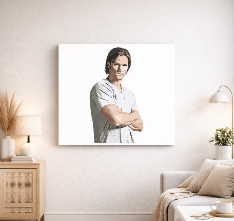 Supernatural Sam vászonkép — Fehér