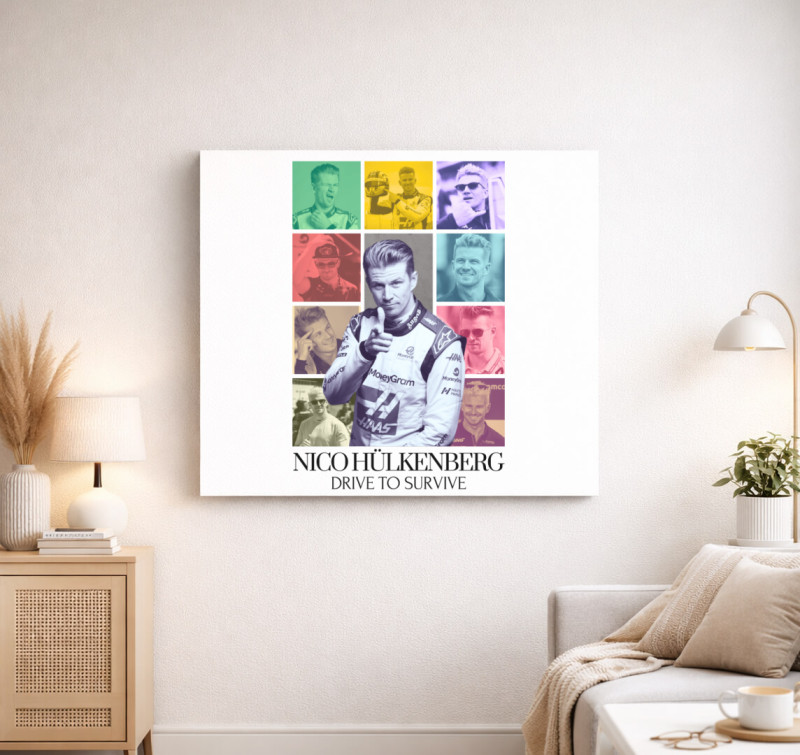 Nico Hülkenberg F1 vászonkép — Fehér