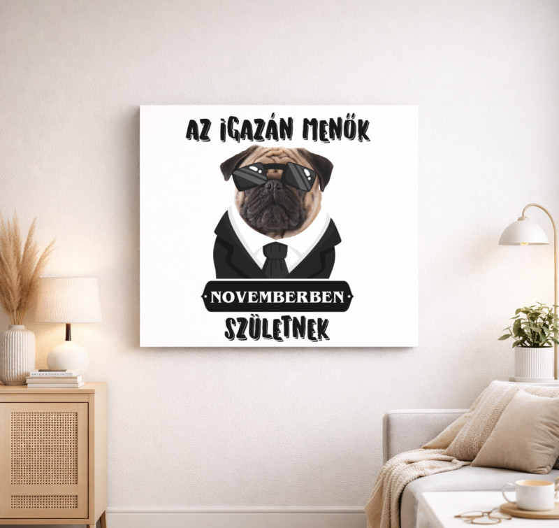 Az igazán menők novemberben születnek vászonkép — Fehér