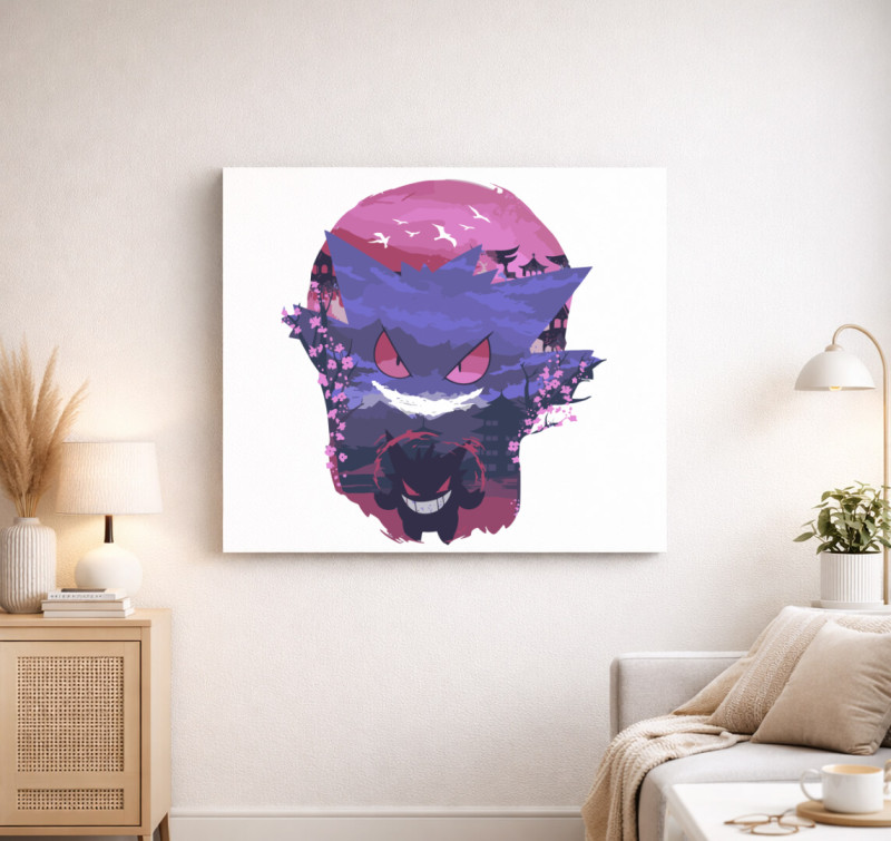 Pokemon Gengar vászonkép — Fehér