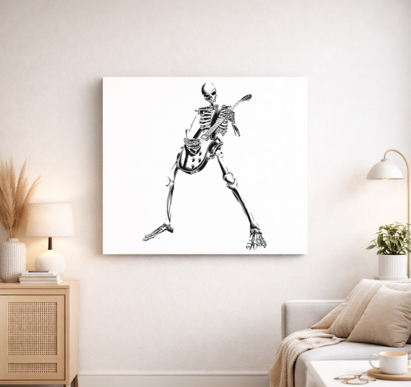 Skeleton metal vászonkép — Fehér