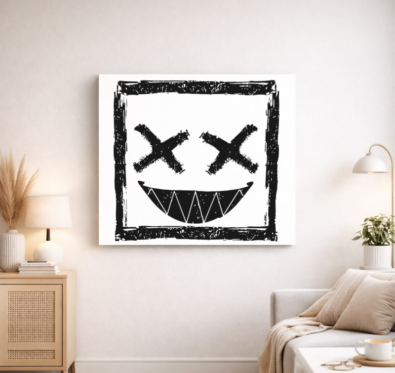 Smiley vászonkép — Fehér