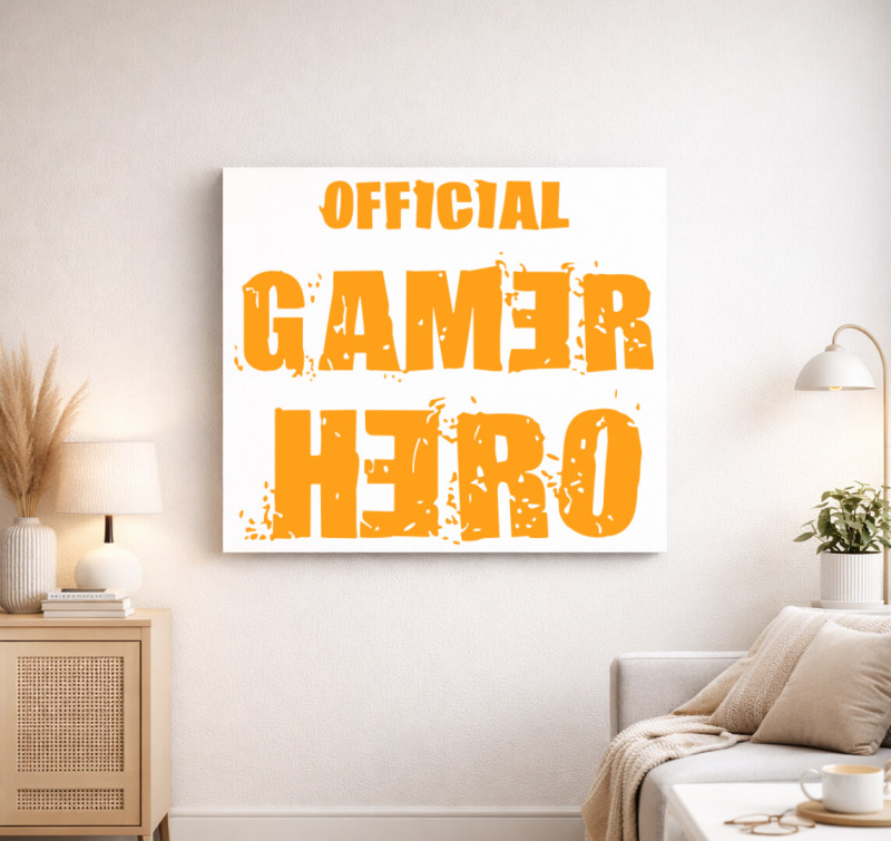 Official Gamer Hero vászonkép — Fehér