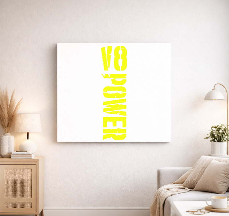 V8 Power vászonkép — Fehér