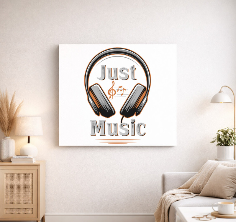 Just music vászonkép — Fehér