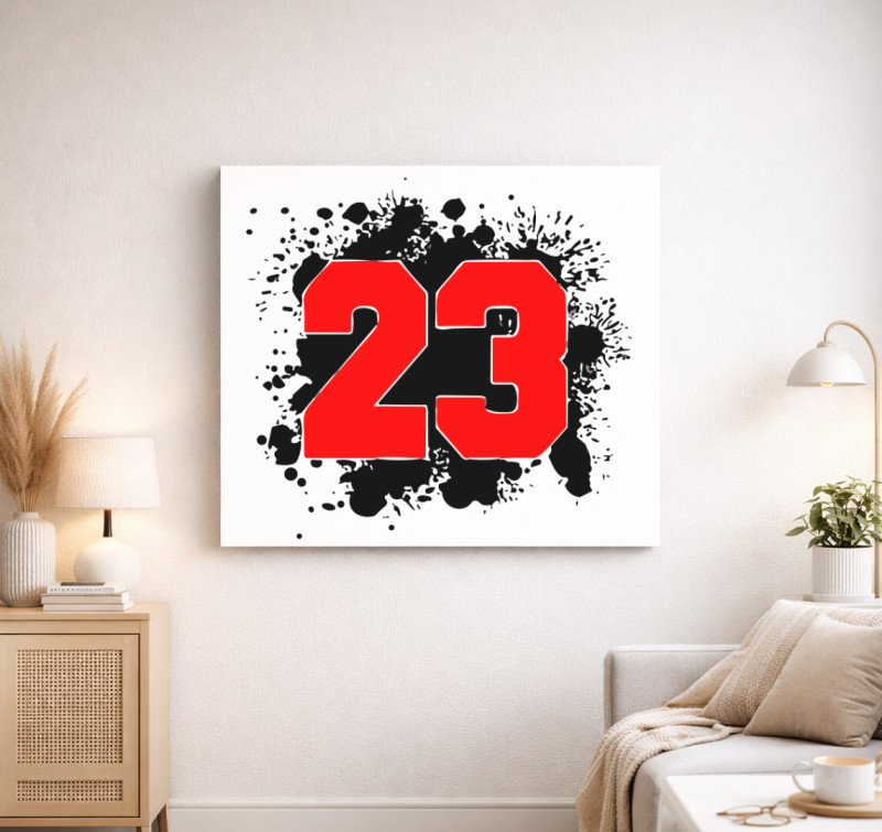 Jordan 23 vászonkép — Fehér