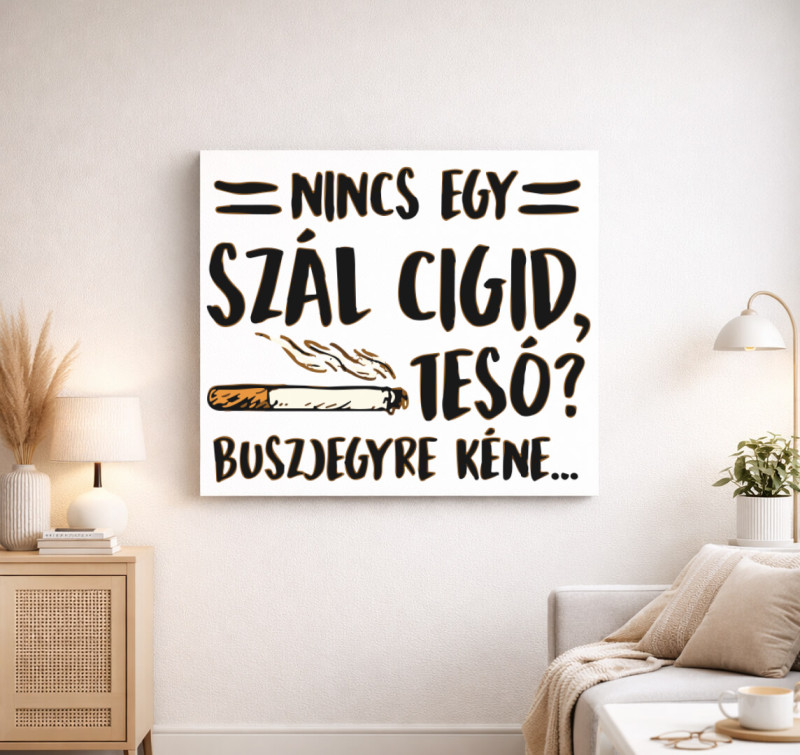 Nincs egy szál cigid vászonkép — Fehér