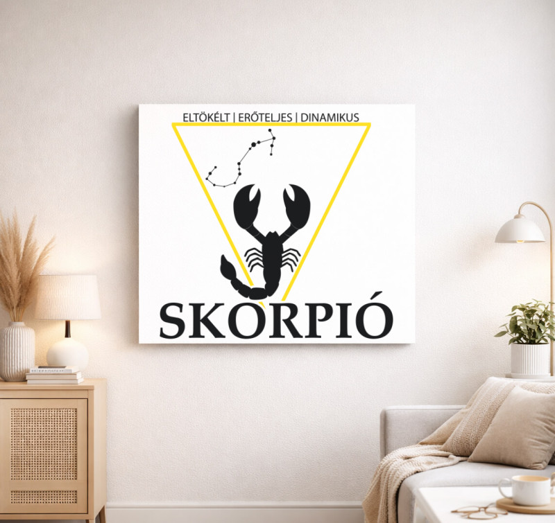 Horoszkóp SKORPIÓ vászonkép — Fehér