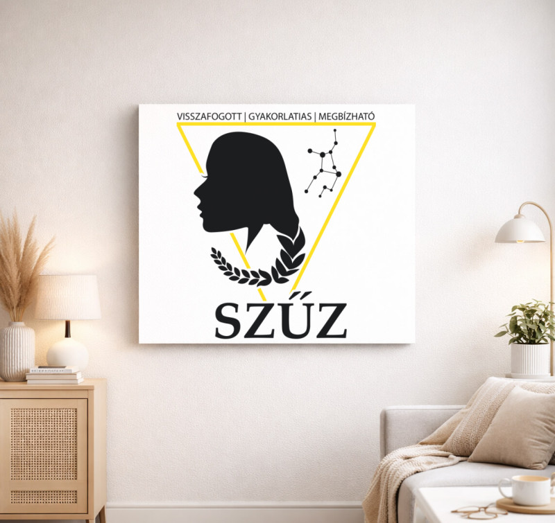 Horoszkóp SZŰZ vászonkép — Fehér