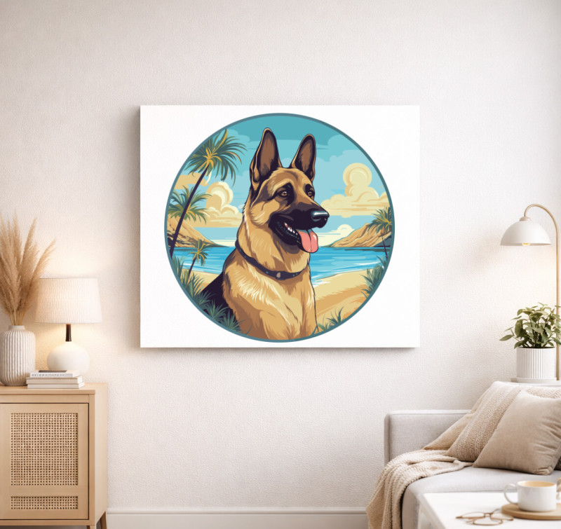 German Sheperd vászonkép — Fehér