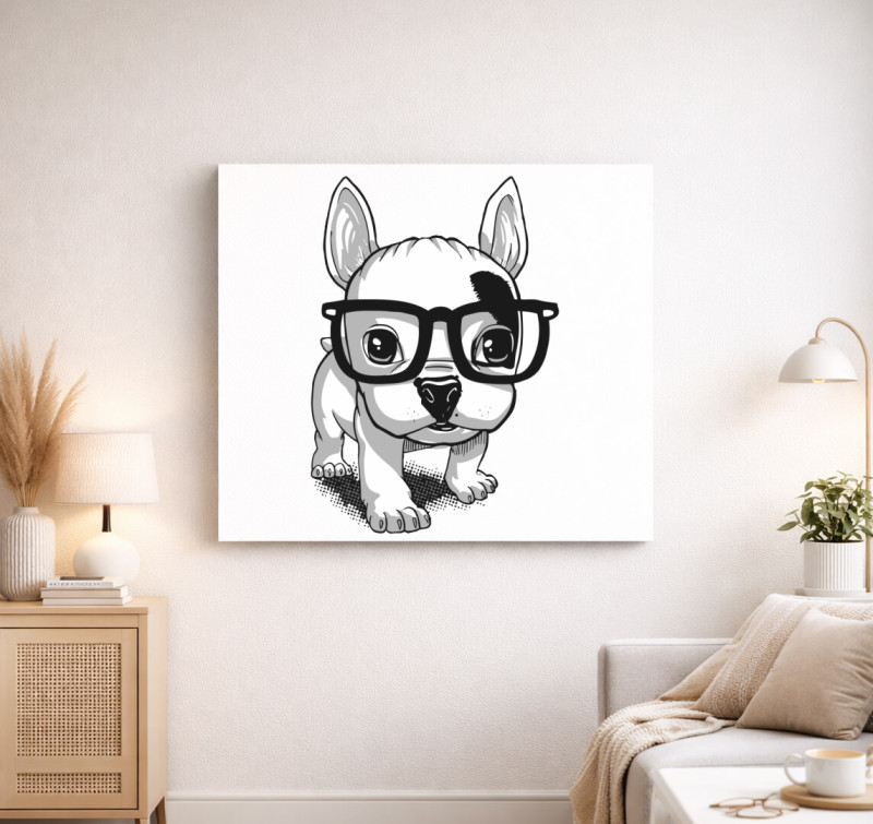 Frenchie puppy vászonkép — Fehér