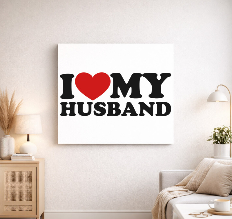 I love my husband vászonkép — Fehér