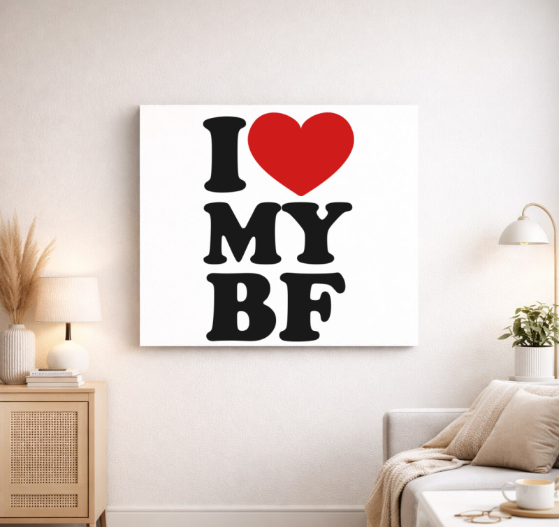 I love my bf vászonkép — Fehér