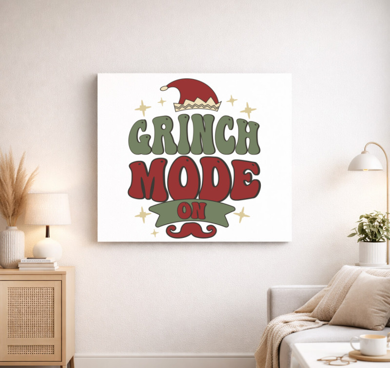 Grinch mode on vászonkép — Fehér
