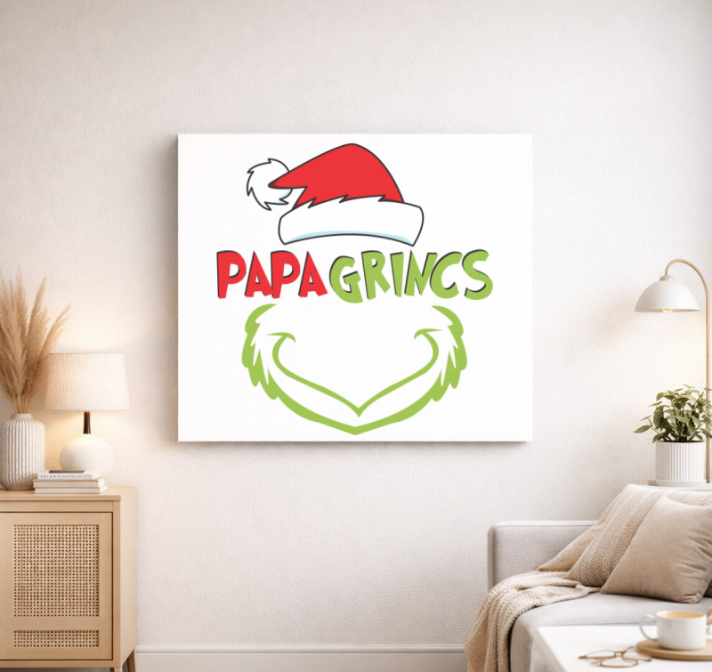 Papa grincs vászonkép — Fehér