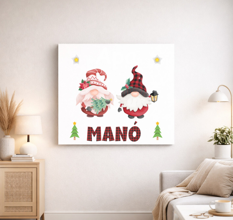 Apa manó vászonkép — Fehér
