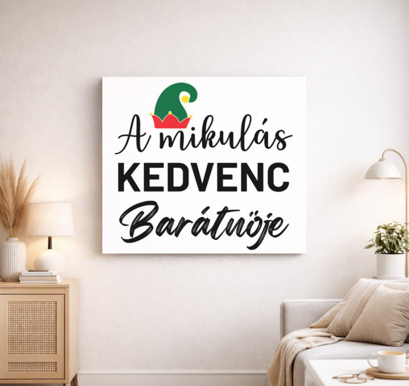 A mikulás kedvenc barátnője vászonkép — Fehér