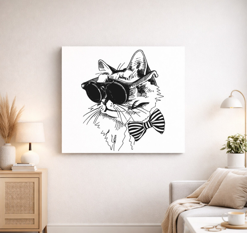 Catsy Art vászonkép — Fehér