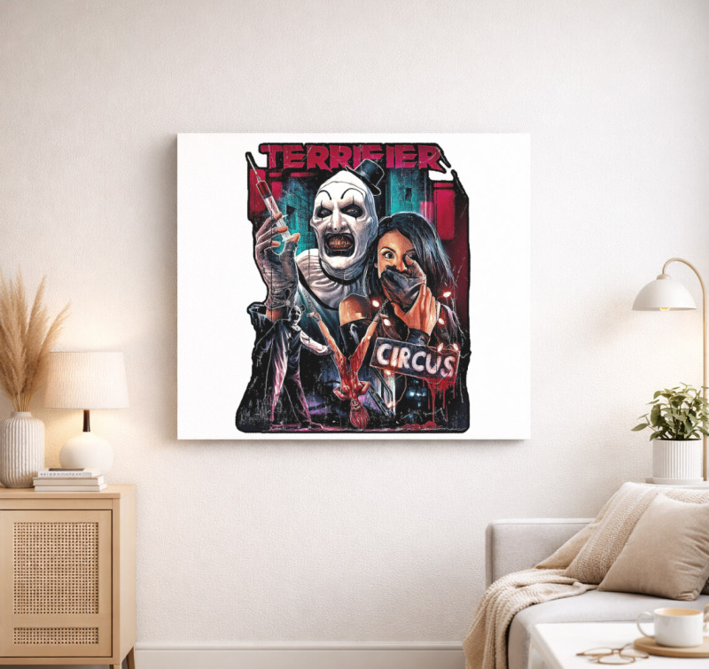 Terrifier circus vászonkép — Fehér