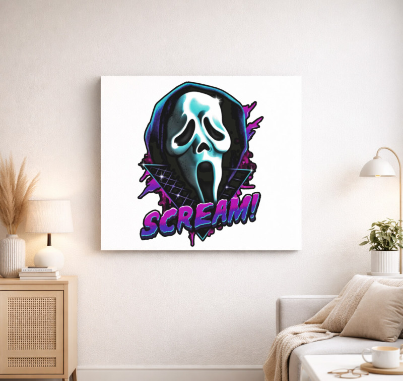 Scream maszk vászonkép — Fehér
