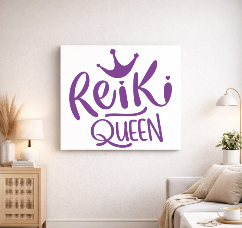 Reiki queen lila vászonkép — Fehér