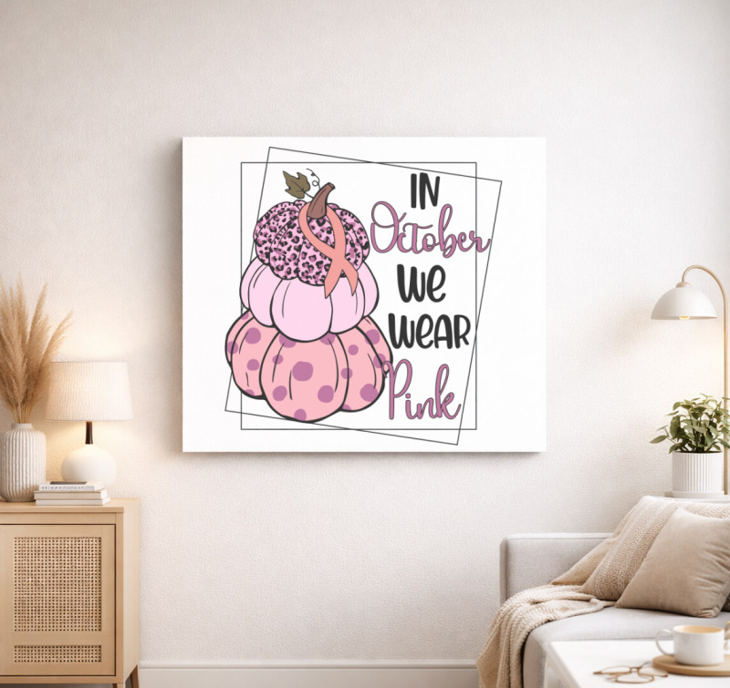 October pink vászonkép — Fehér