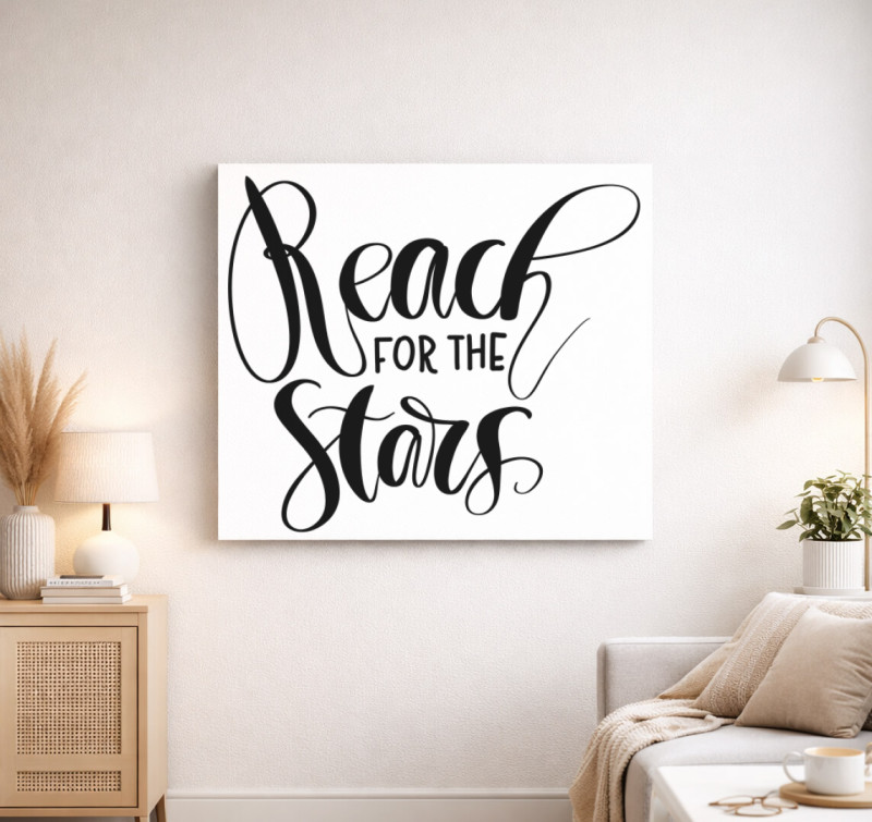 Reach stars vászonkép — Fehér