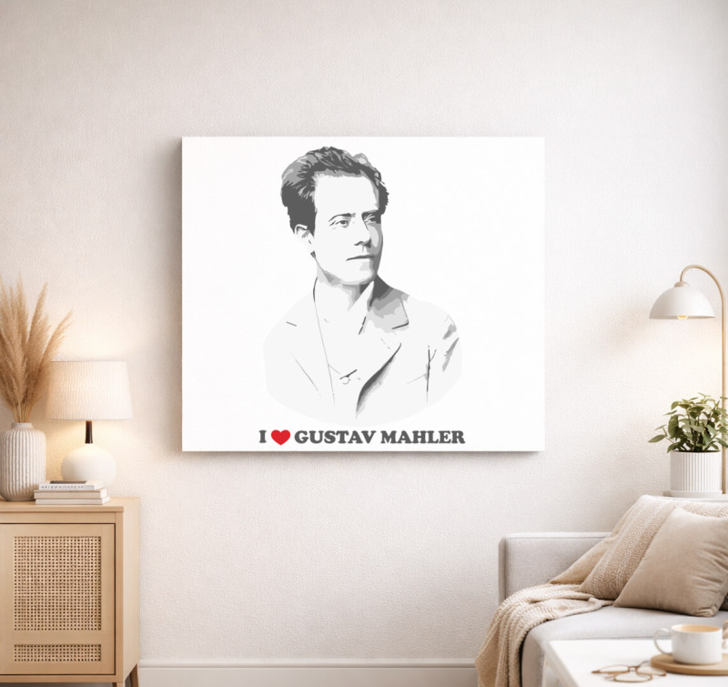 Mahler love portrait vászonkép — Fehér