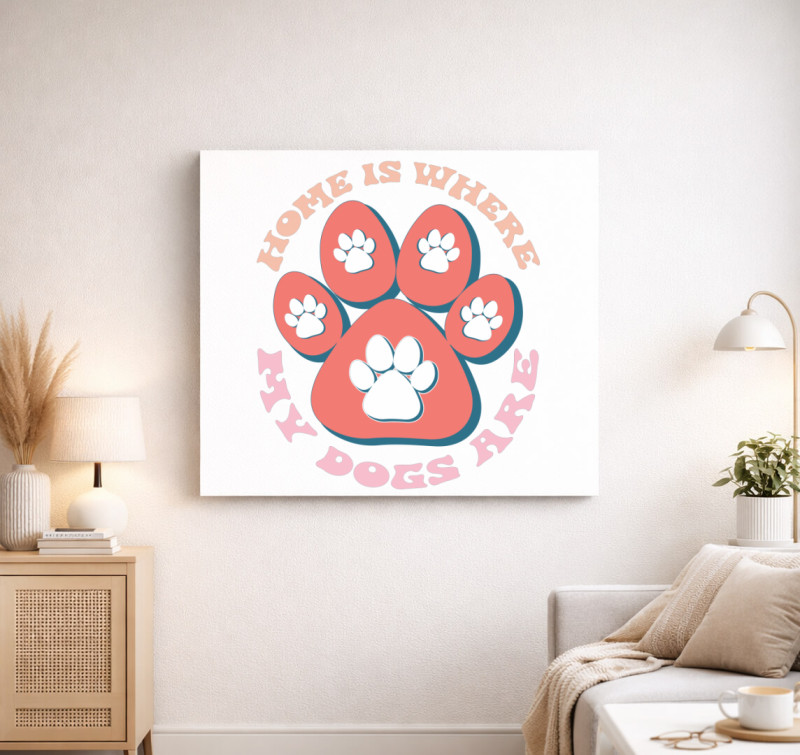 Home Dog vászonkép — Fehér
