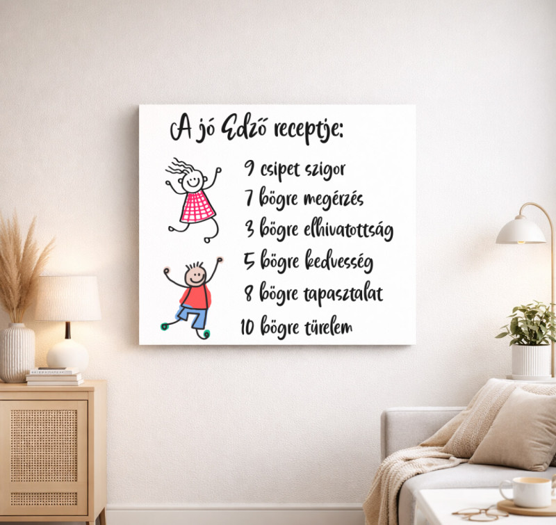 A jó Edző vászonkép — Fehér