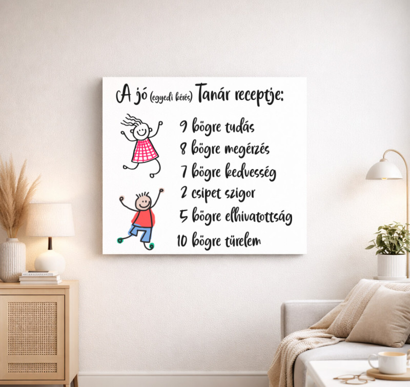 Tanár egyedi vászonkép — Fehér