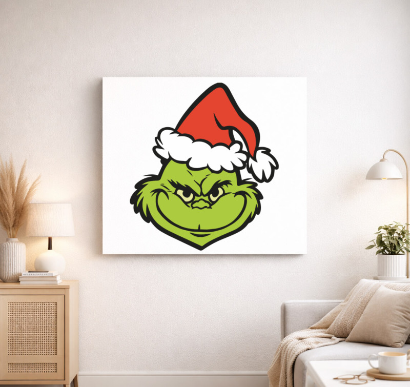 Grinchfej vászonkép — Fehér