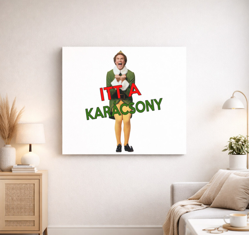 Itt a karácsony! vászonkép — Fehér