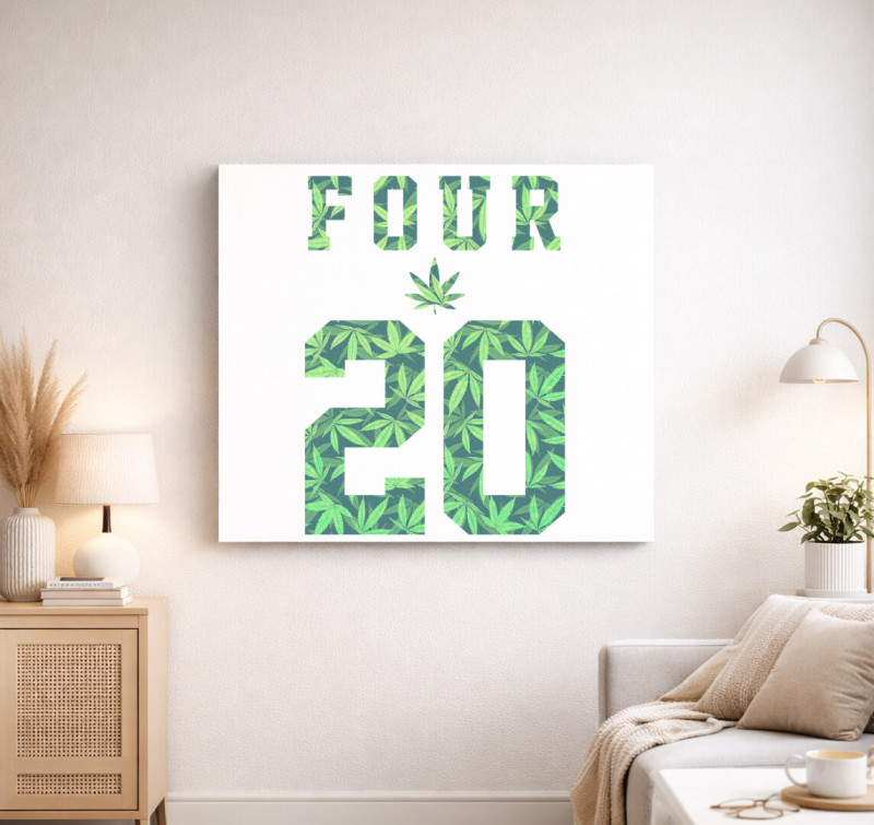 4 20 a Fű világnapja vászonkép — Fehér