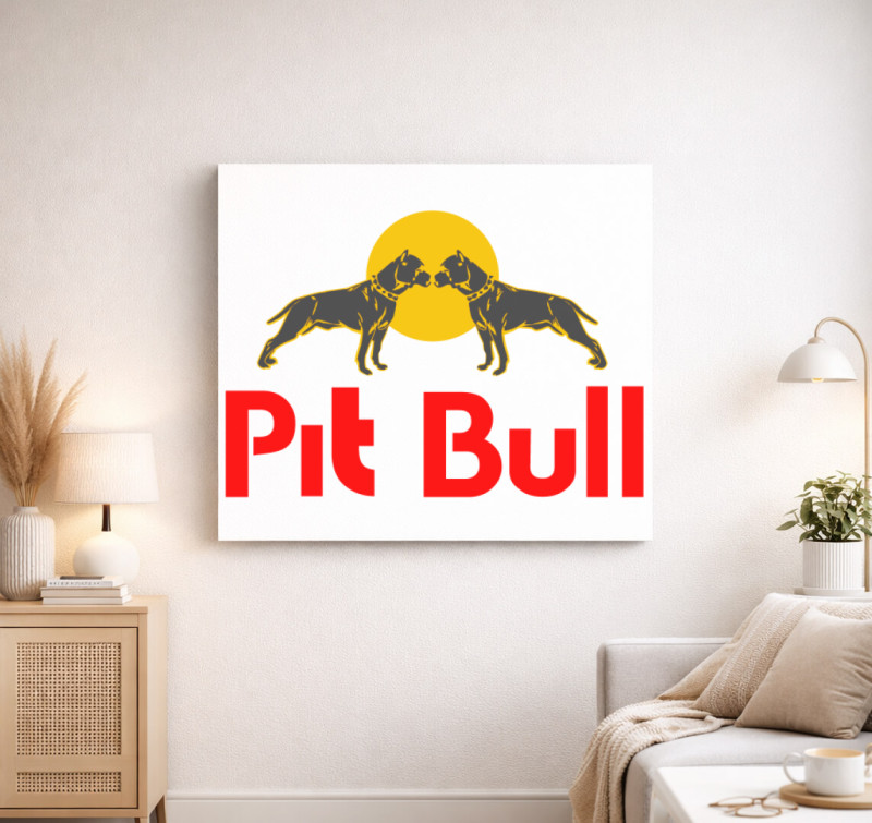 Pitbull vászonkép — Fehér