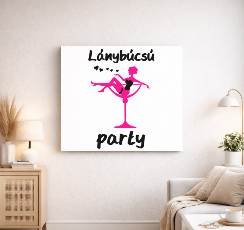 Lánybúcsú party vászonkép — Fehér